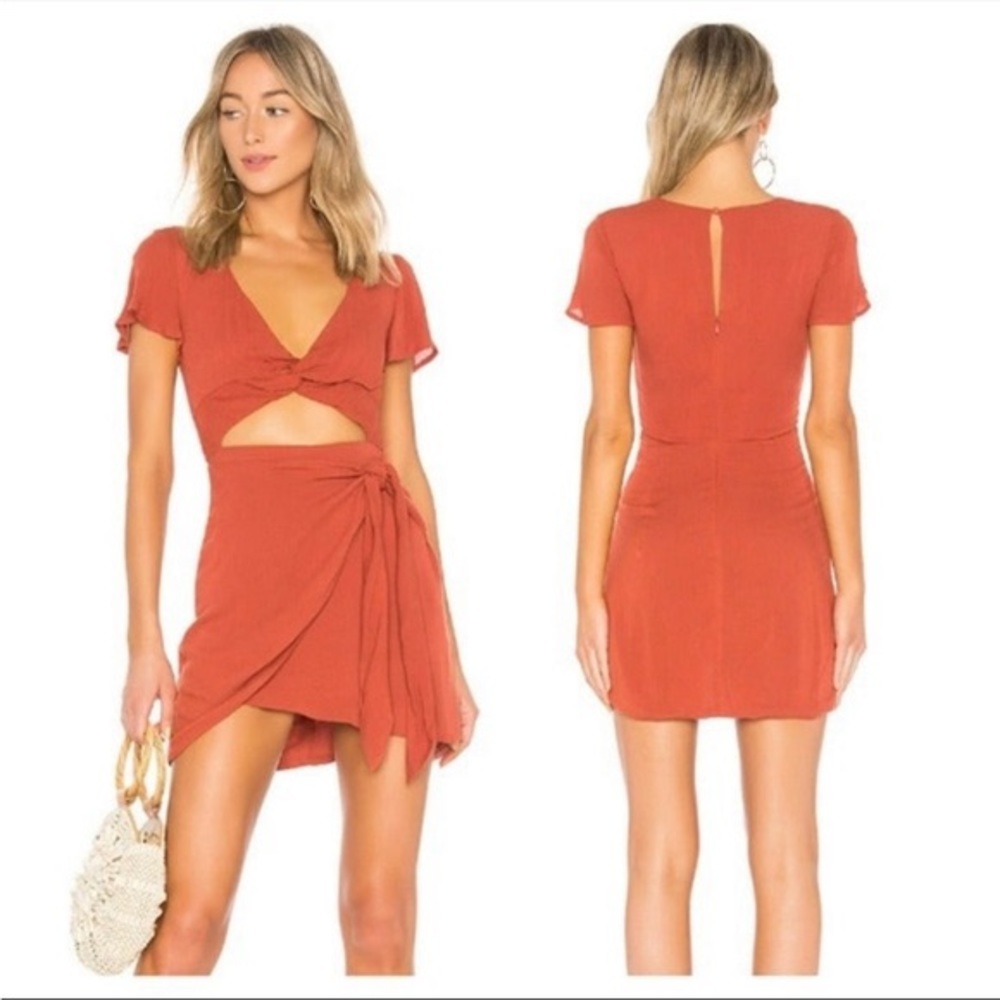 Majorelle Cut-Out dress in coral